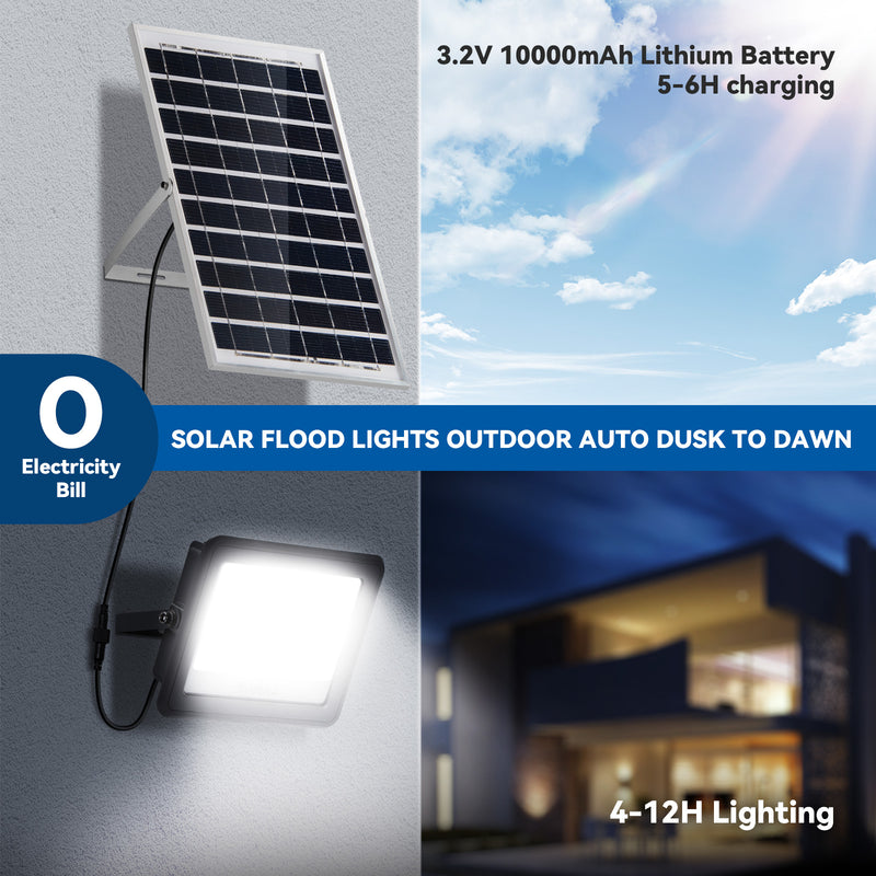 Load image into Gallery viewer, 60W solar LED flood lights outdoor waterproof