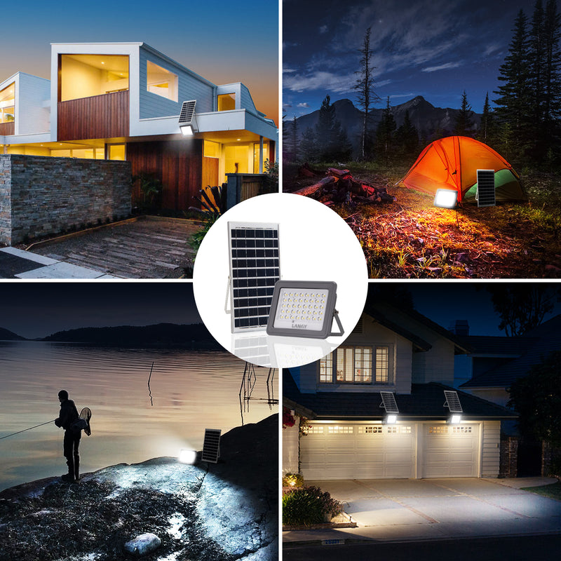 Load image into Gallery viewer, 60W solar LED flood lights outdoor waterproof