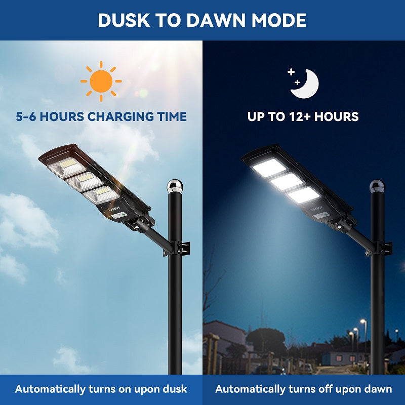 Load image into Gallery viewer, LANGY 90W solar street light 9000 lumens Langy Solar Lighting