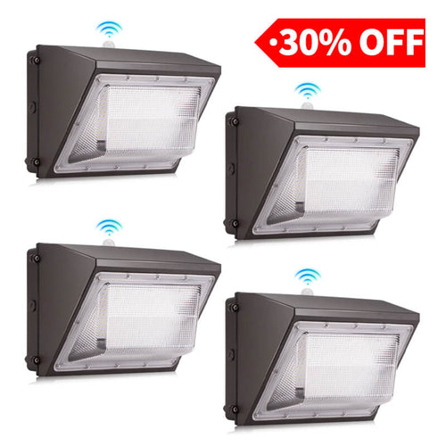 4 PACK 120W LED Wall Pack Light with photocell-15,600 lumens