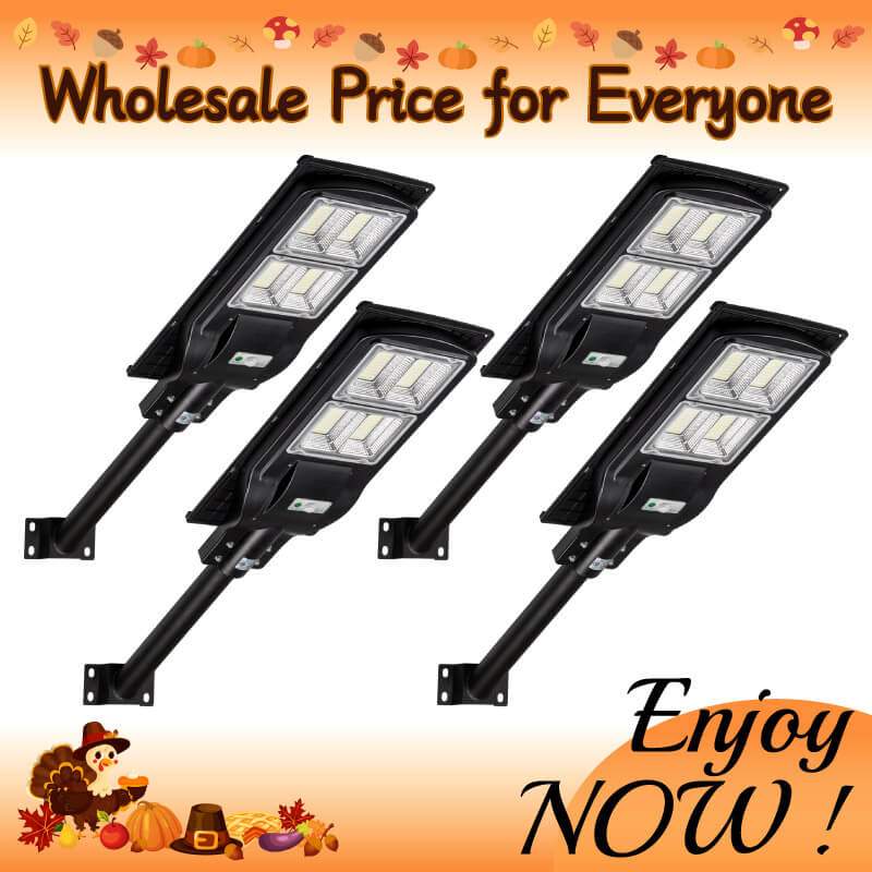 Load image into Gallery viewer, 4 Pack 120 W solar street lights 12000 lumens
