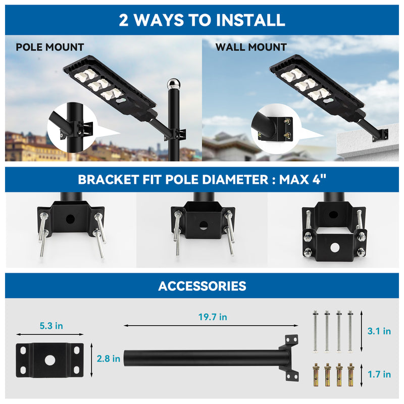 Load image into Gallery viewer, 3 Pack 120 W solar street lights 12000 lumens
