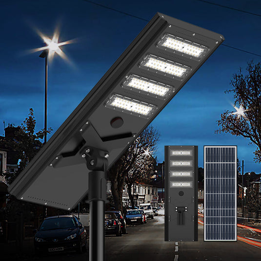 Solar Power LED Parking Lot Light - (Black)