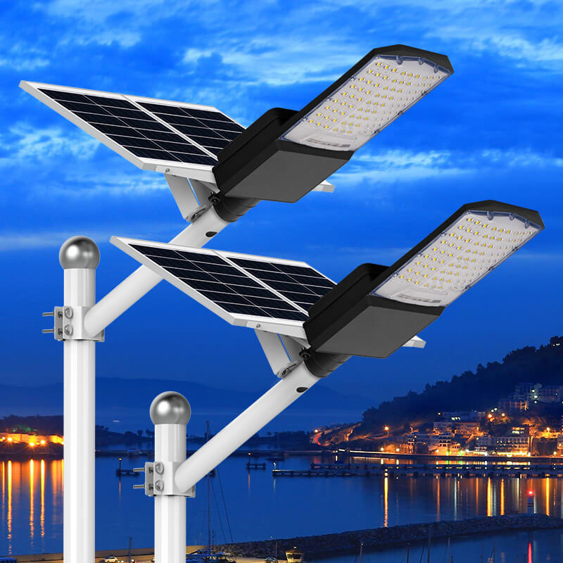 Load image into Gallery viewer, 2 PACK 500 W solar powered street lights outdoor
