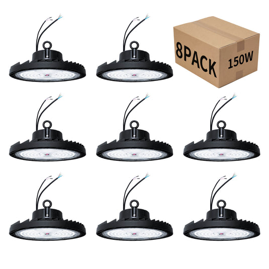 8 PACK 150W UFO high bay light - Dimmable 22,500 lumens