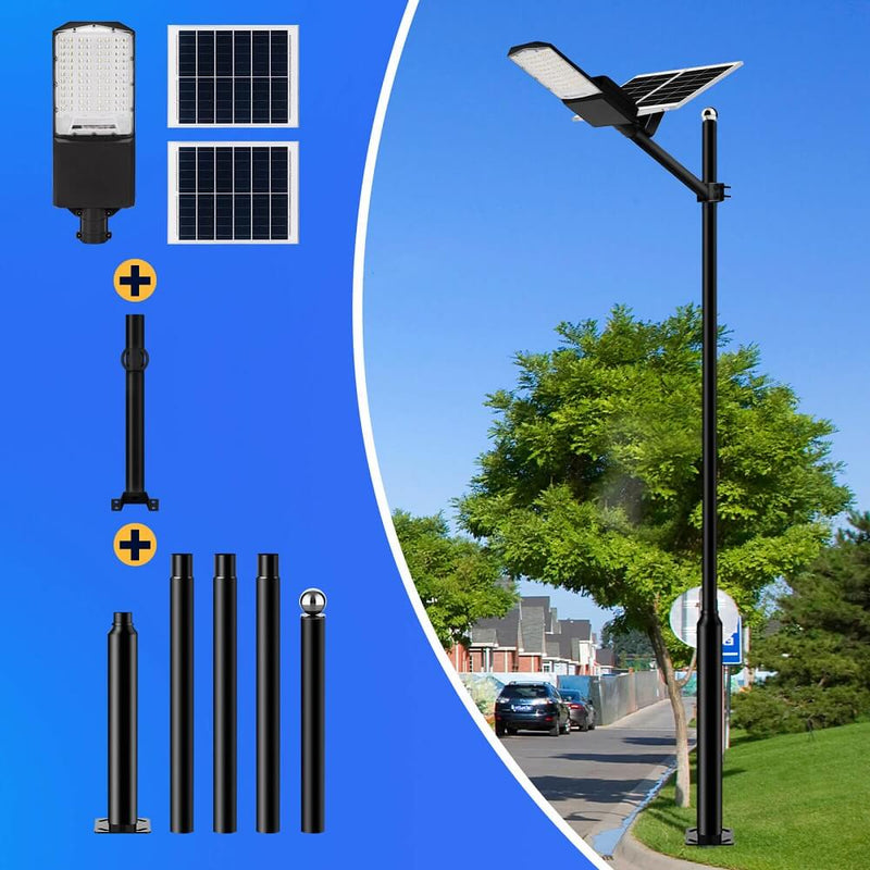 Load image into Gallery viewer, 1400W solar street light with 20ft /16ft pole
