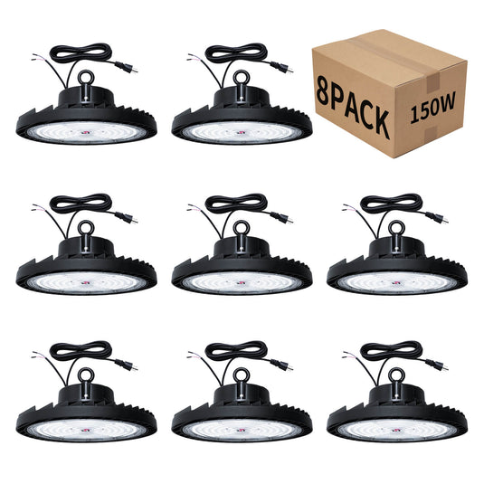 8 PACK 150W UFO high bay light - Dimmable 22,500 lumens