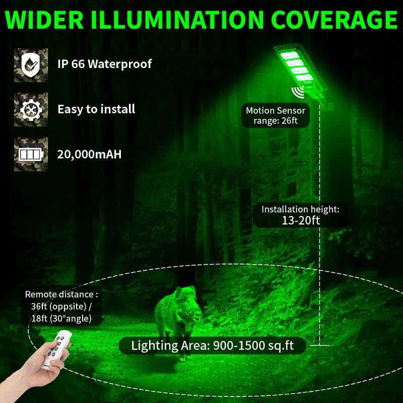 Load image into Gallery viewer, Powereful Solar Green Feeder Light for Hunting-25,000 lumens
