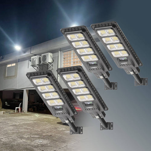 4 Pack 200W solar street lights 20000 lumens -Grey