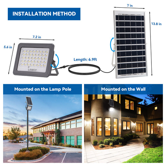 60W solar LED flood lights outdoor waterproof