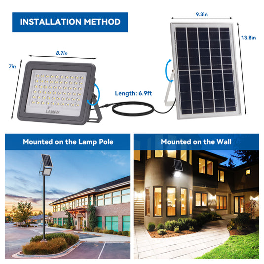 100W solar LED flood lights outdoor waterproof