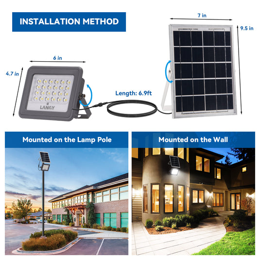 30W solar LED flood lights outdoor waterproof