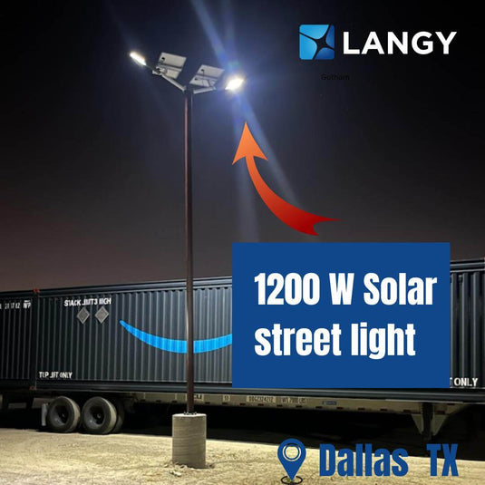 1200W solar street light with pole