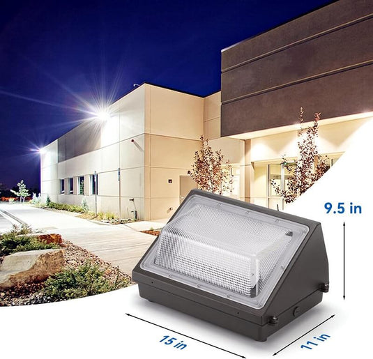 4 PACK 120W LED Wall Pack Light with photocell-15,600 lumens