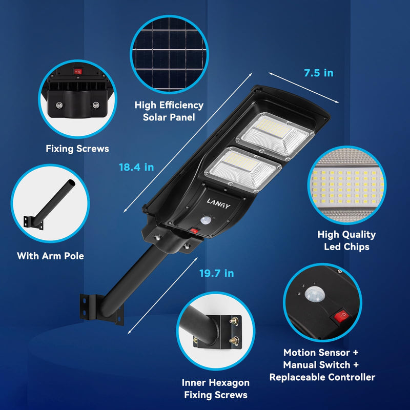Load image into Gallery viewer, 60W 90W 200W solar street light with replaceable battery
