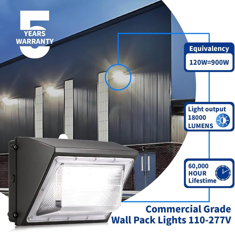 Load image into Gallery viewer, 4 PACK 120W LED Wall Pack Light with photocell-15,600 lumens
