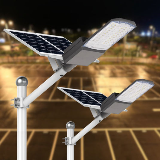 2 PACK 400 W solar powered street lights for parking lots driveway