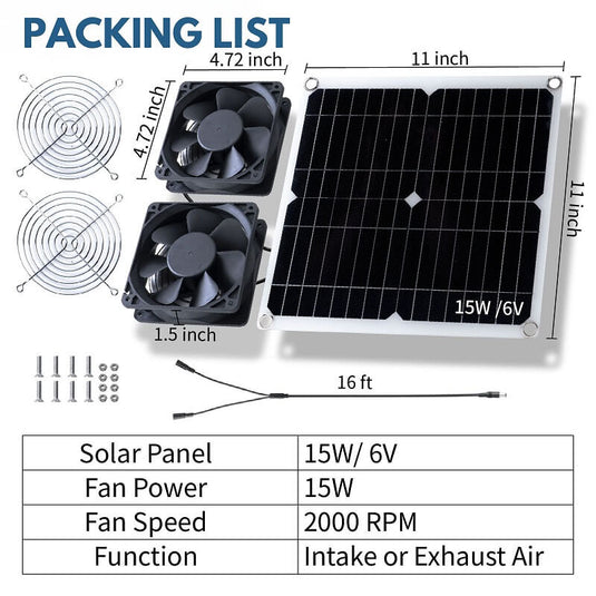 15W Dual Solar Powered Fan