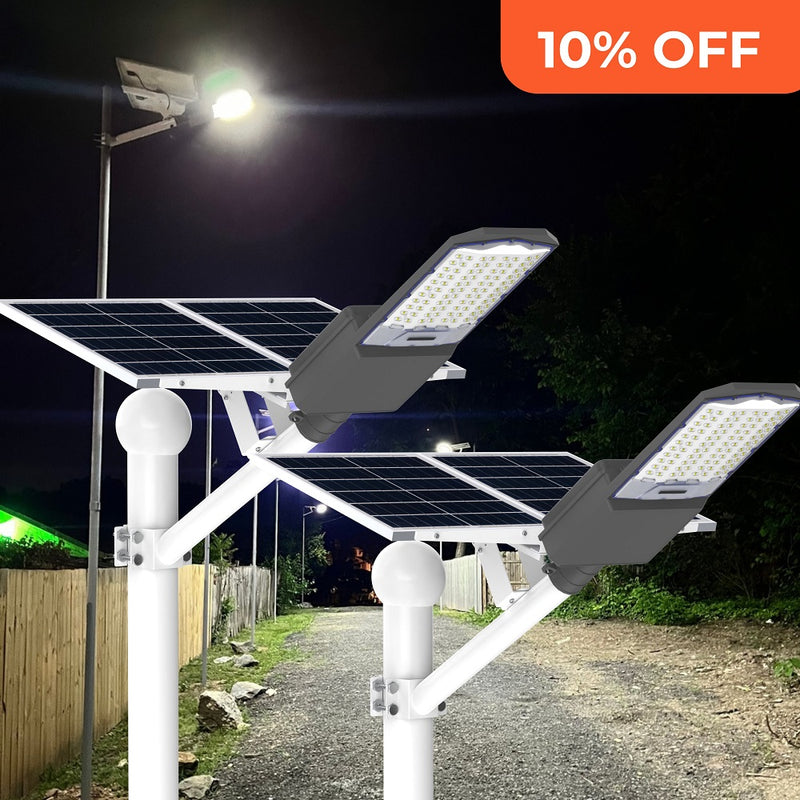 Load image into Gallery viewer, 2 PACK 500 W solar powered street lights 30000 lumens
