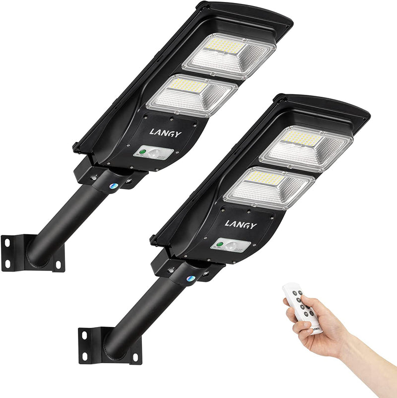 Load image into Gallery viewer, 2 PACK 60W solar street light 6000 lumens
