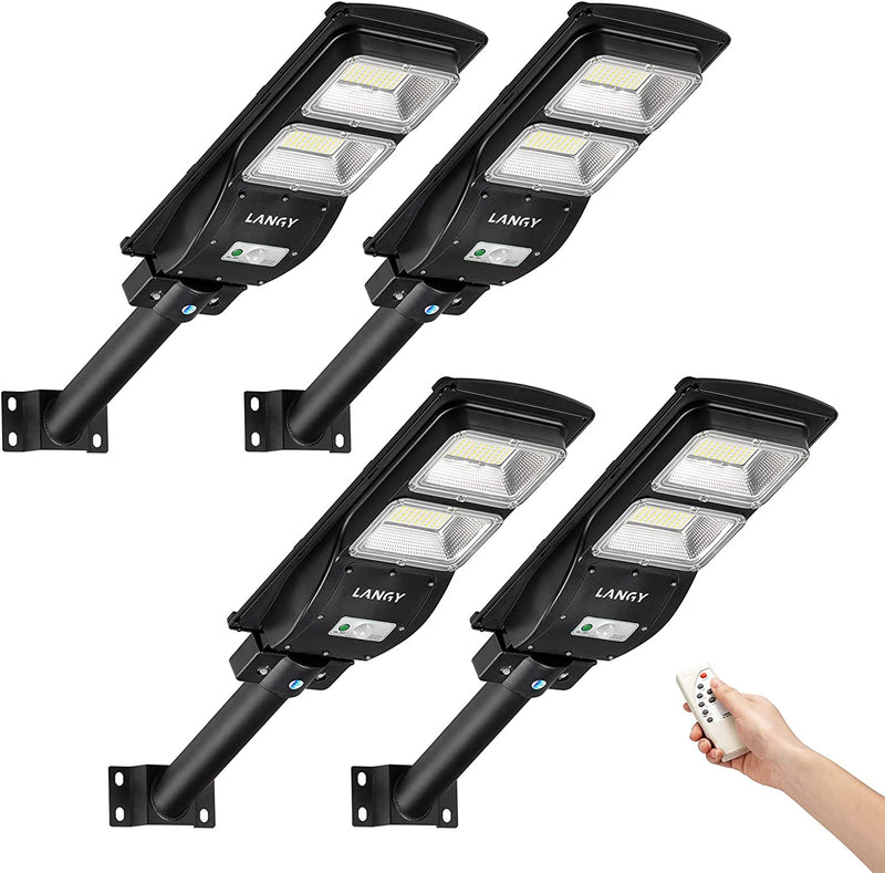 Load image into Gallery viewer, 4 PACK 60W solar street light 6000 lumens

