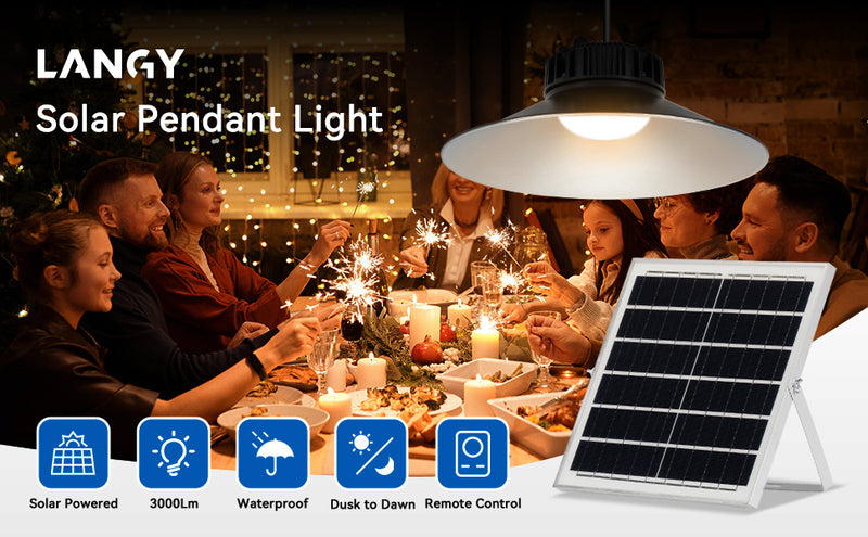 Load image into Gallery viewer, Solar powered pendant light for indoor &amp; outdoor Langy Solar Lighting
